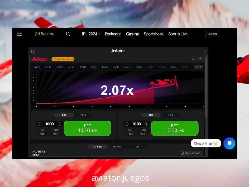 O Aviator está disponível no casino 24betting