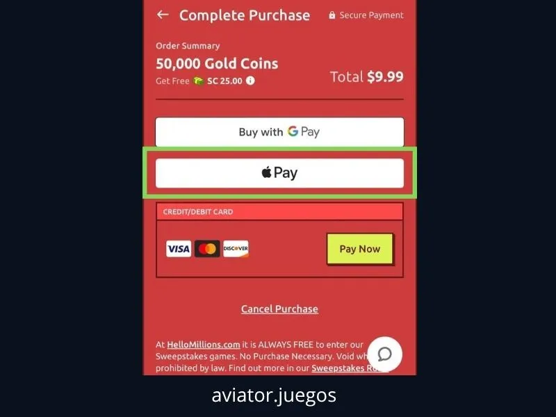 Uso de Apple Pay en el cajero de un casino online con licencia DGOJ