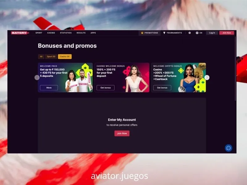 Estrutura do bónus de boas-vindas da Batery Bet 2026 com o código AVIAXWWD para 150% até 30 000 INR