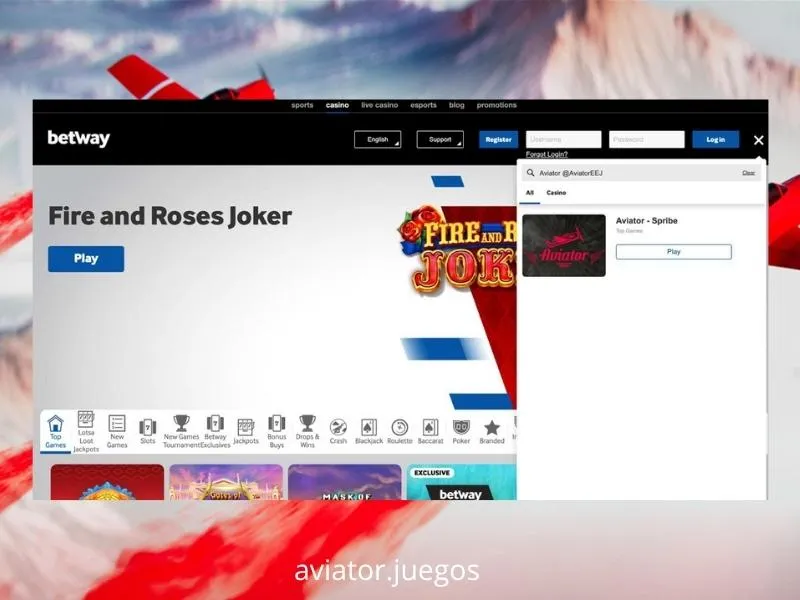 O Aviator está disponível no casino Betway