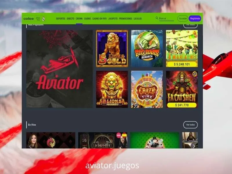 O Aviator está disponível no casino Codere