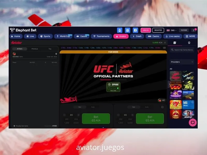 O Aviator está disponível no casino Elephant Bet