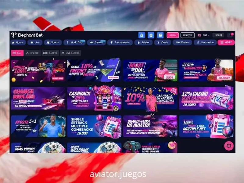 Detalhes do pacote promocional Elephant Bet com bónus de 300 % e bónus por perdas