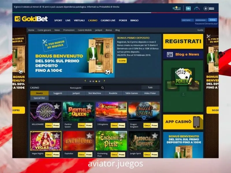 Ficha institucional do Goldbet Casino e do seu quadro ADM, no âmbito do Grupo Lottomatica