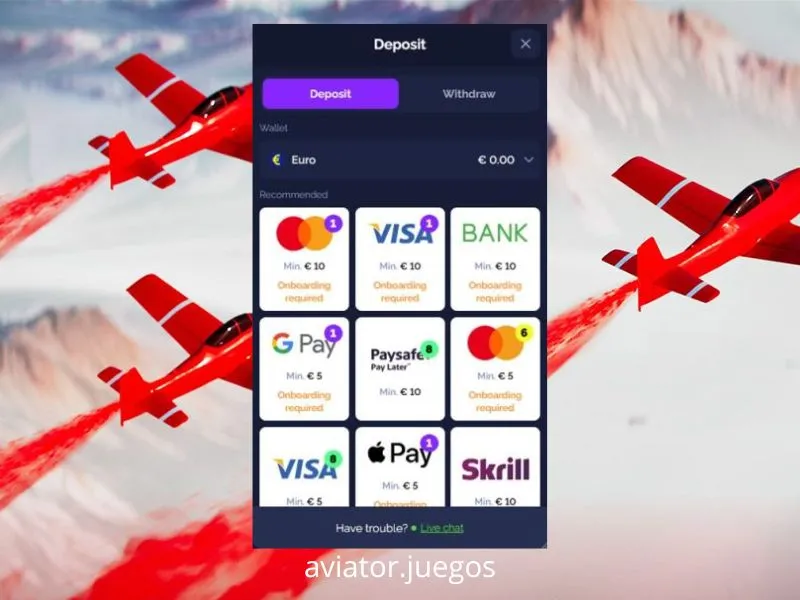 Imagem do jogo «crash» Aviator integrado na plataforma ADM Goldbet
