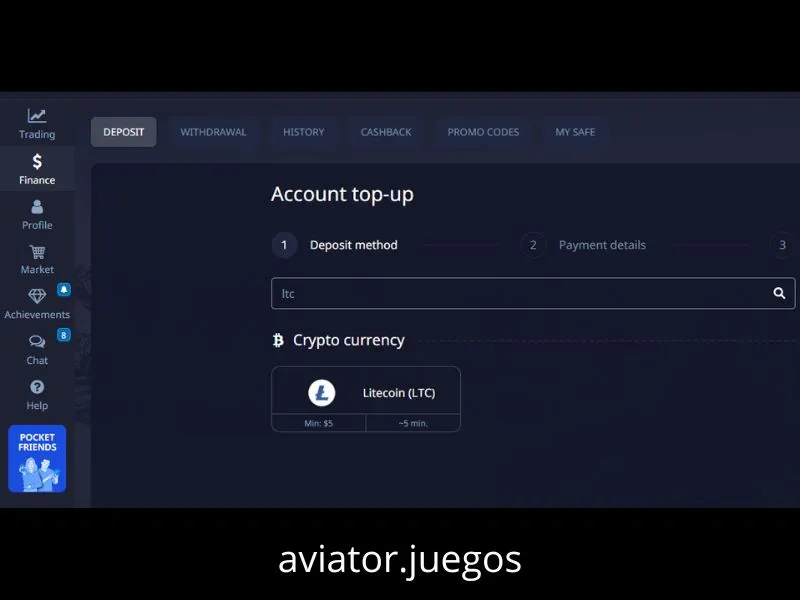 Utilização do Litecoin como método de depósito em casinos de criptomoedas para jogar o Aviator