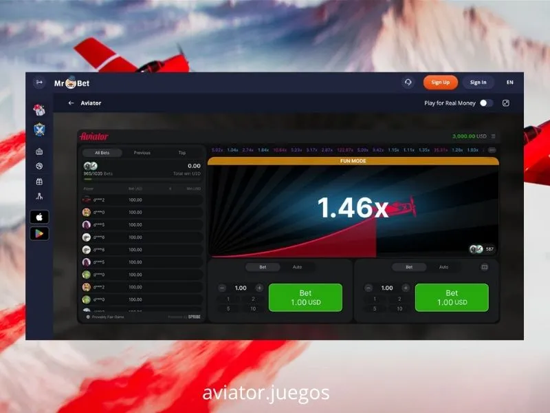 O Aviator está disponível no casino Mr Bet