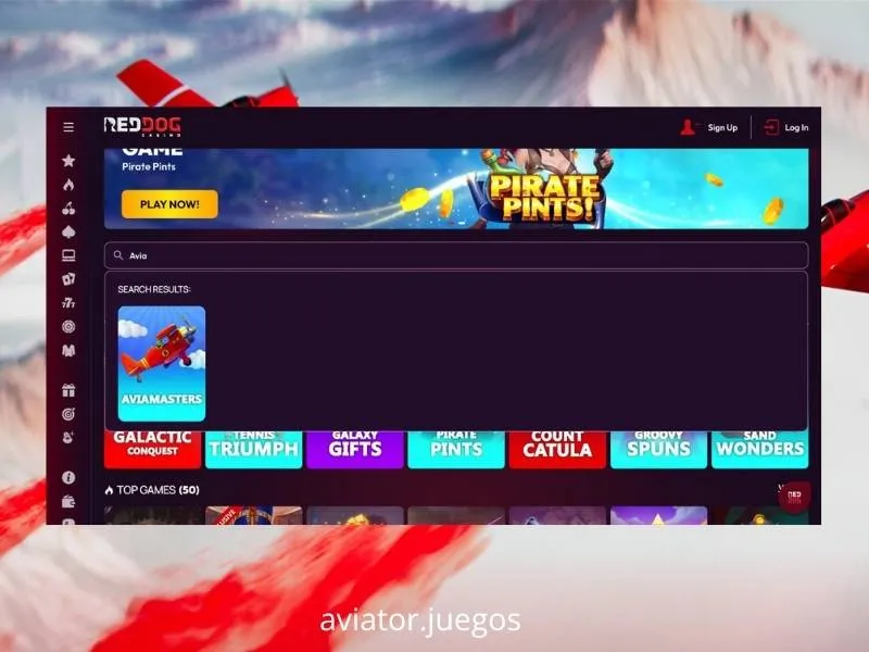 O Aviator está disponível no casino Red Dog