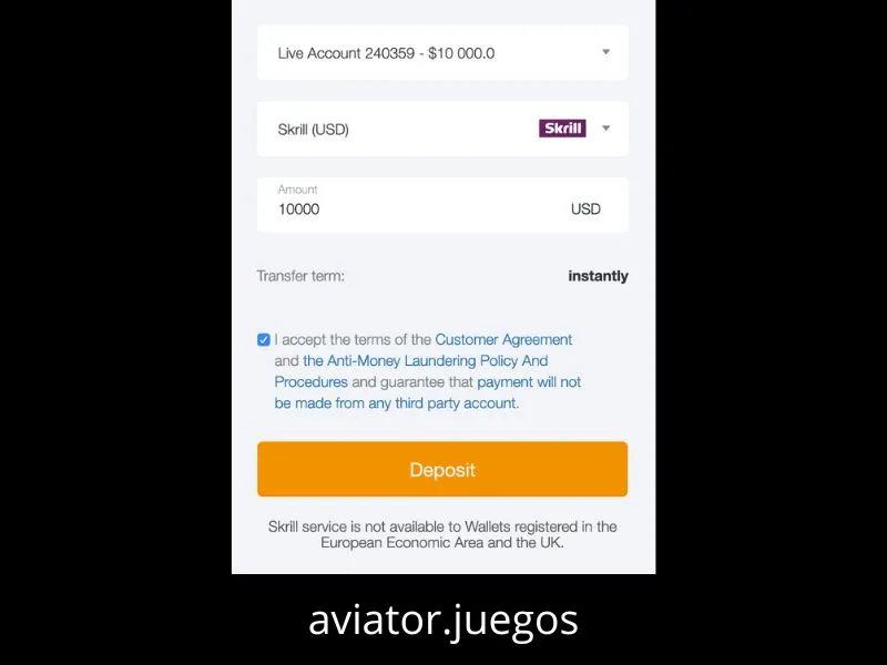 Processo de levantamento de prémios do Aviator para a carteira Skrill e gestão do saldo