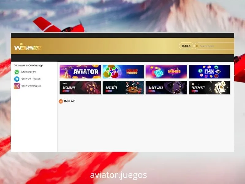 O Aviator está disponível no casino Winbuzz