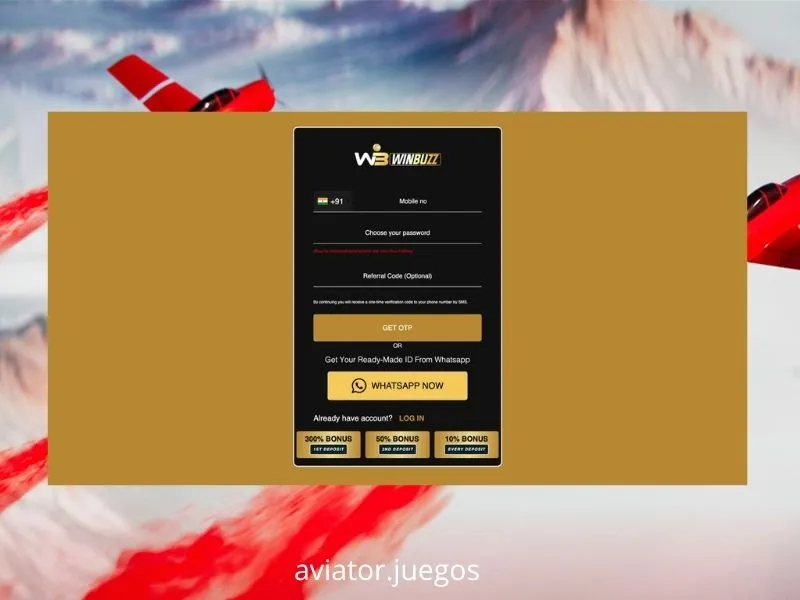 Página inicial da Winbuzz com acesso direto ao jogo Aviator da Spribe para jogadores lusófonos
