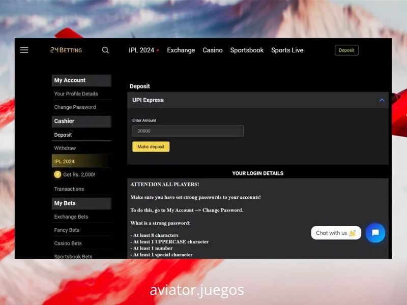 Empezar a jugar a Aviator en 24betting