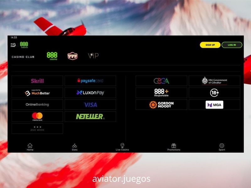 Empezar a jugar a Aviator en 888 Casino