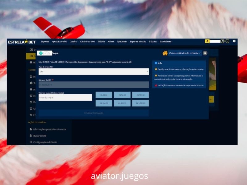 Jugar a Aviator en Estrela bet