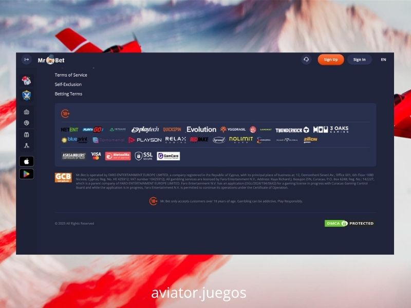 Empezar a jugar a Aviator en Mr Bet