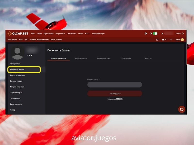 Empezar a jugar a Aviator en Olimpbet