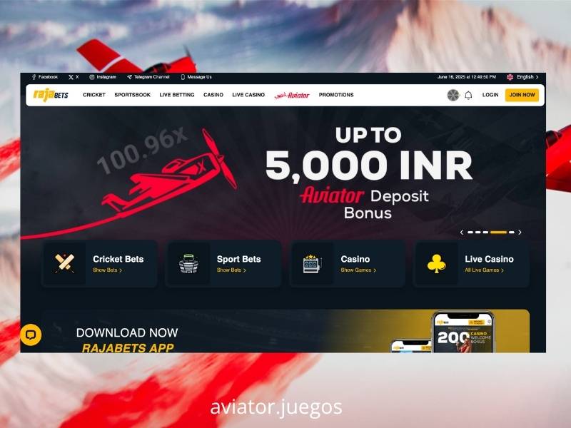 Aviator juega en el casino Rajabets