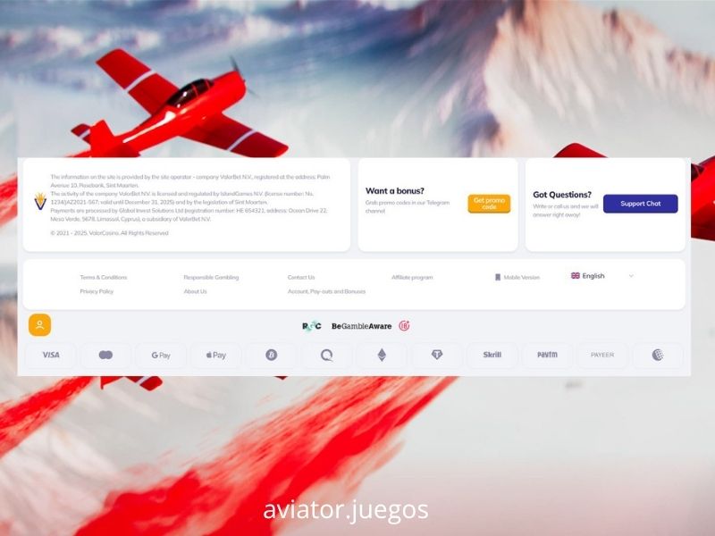 Empezar a jugar a Aviator en Valorbet